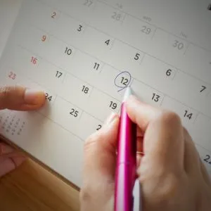 A rental date being selected on a calendar