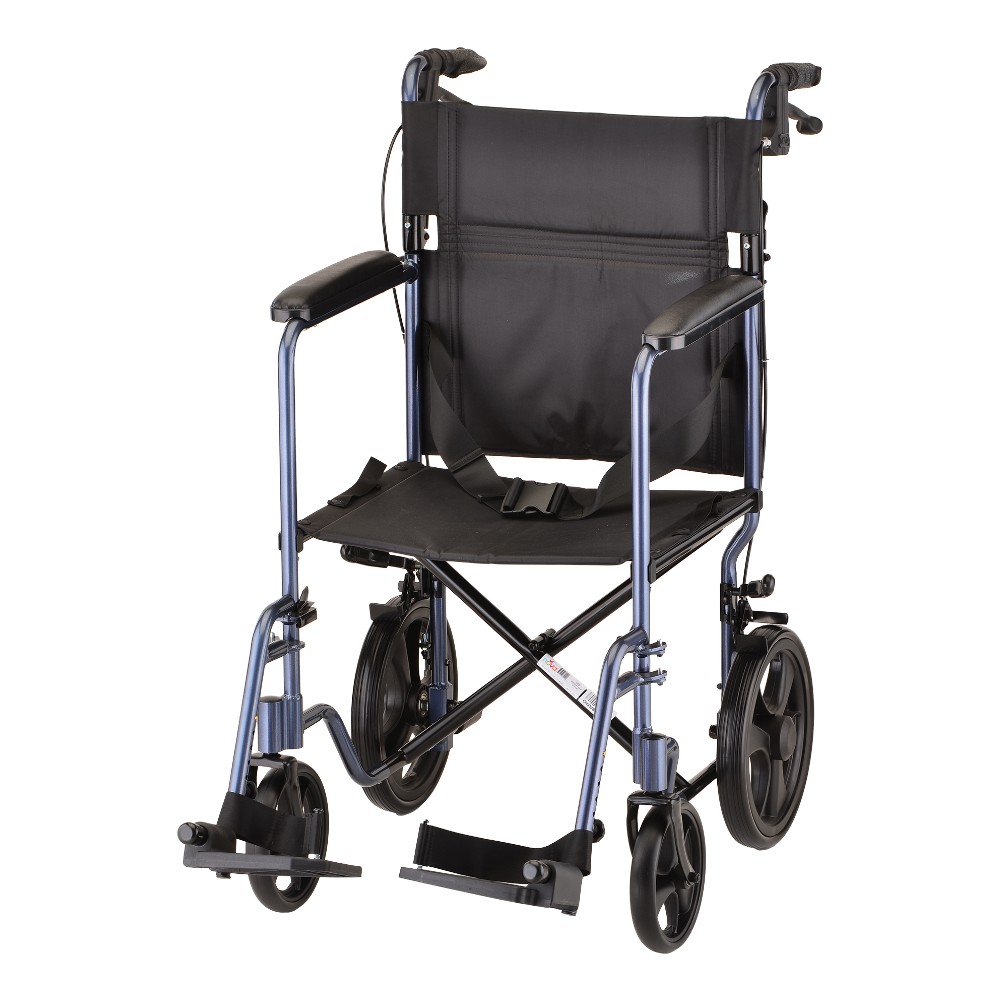 Lightweight Transport Chair with Hand Brakes - 19 with Swing Away Footrests Item #_ 330B Lightweight Transport Chair with Hand Brakes 19 with Swing Away Footrests Item 330B